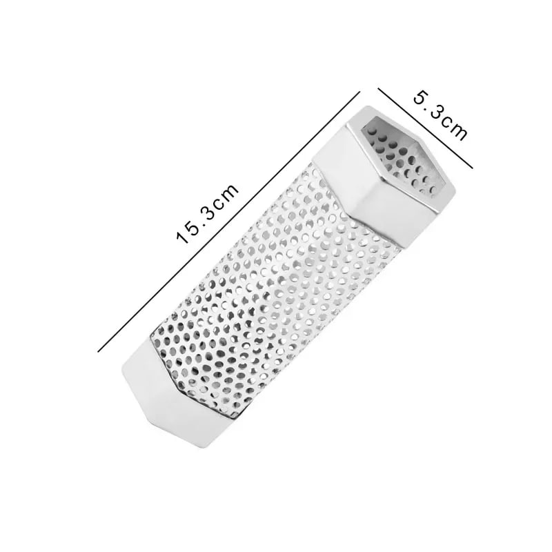 Metal BBQ Smoker Tube for Hot and Cold Smoking, Round or Hexagonal, 6 or 12 Inch - 6inch Hexagon