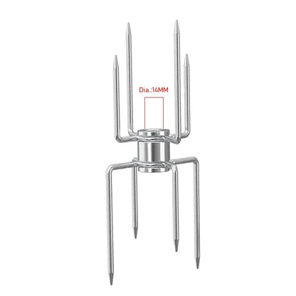Stainless Steel Rotisserie Fork BBQ Spit Holder, 2 or 4 Prong Options - C-Double Sided