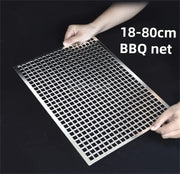 304 Stainless Steel BBQ Mesh Grill Plate, 1cm Grid, Multiple Sizes