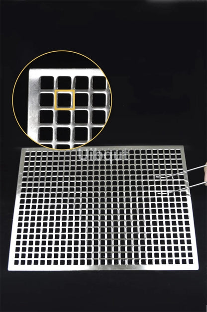 304 Stainless Steel BBQ Mesh Grill Plate, 1cm Grid, Multiple Sizes