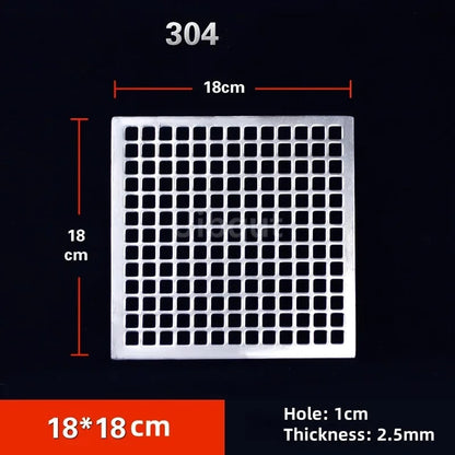 304 Stainless Steel BBQ Mesh Grill Plate, 1cm Grid, Multiple Sizes - 18x18cm