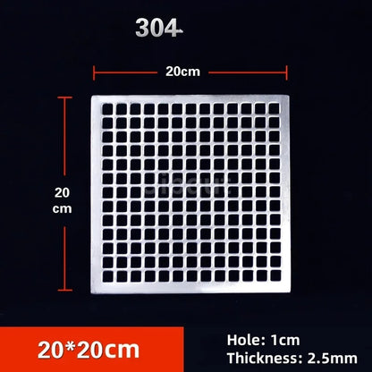 304 Stainless Steel BBQ Mesh Grill Plate, 1cm Grid, Multiple Sizes - 20x20cm
