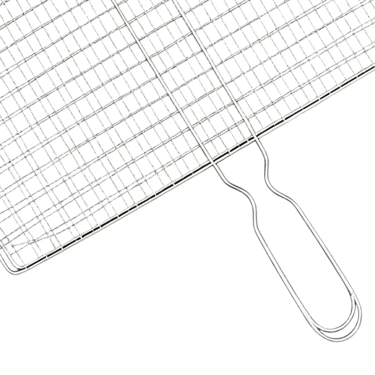 Stainless Steel Folding Grill Basket with Removable Handle, Medium or Large