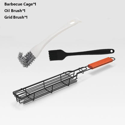 Non-Stick BBQ Grill Basket with Handle, 3 or 4 Piece Options - 3Pcs-A