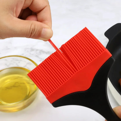 Heat-Resistant Rubber BBQ Basting Brush, 10cm Head, 25cm Long