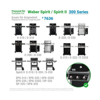 bbqdeals Stainless Steel Seasoning Bars Replacement Set for Weber Spirit 2