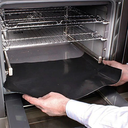 Non-Stick BBQ Grill Mat 5-Pack, Reusable Black Barbecue Liner, 0.2mm, 2 Sizes