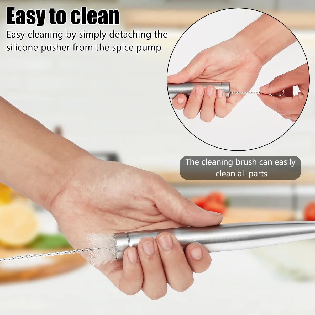 Turkey Baster Syringe for BBQ Meat with Stainless Steel Needles and Black Silicone Bulb