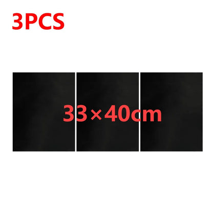 BBQ Grill Mat, Reusable Non-Stick Glass Fibre Fabric Liner, 33x40cm or 50x40cm - 3PCS 33x40cm