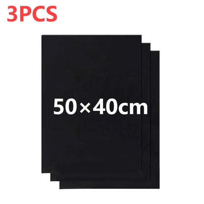 BBQ Grill Mat, Reusable Non-Stick Glass Fibre Fabric Liner, 33x40cm or 50x40cm - 3PCS 50x40cm