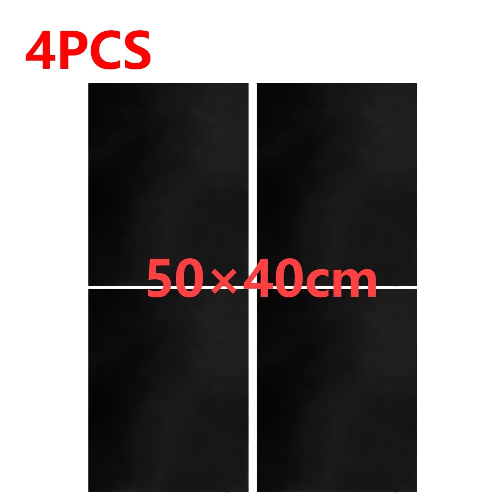 BBQ Grill Mat, Reusable Non-Stick Glass Fibre Fabric Liner, 33x40cm or 50x40cm - 4PCS 50x40cm