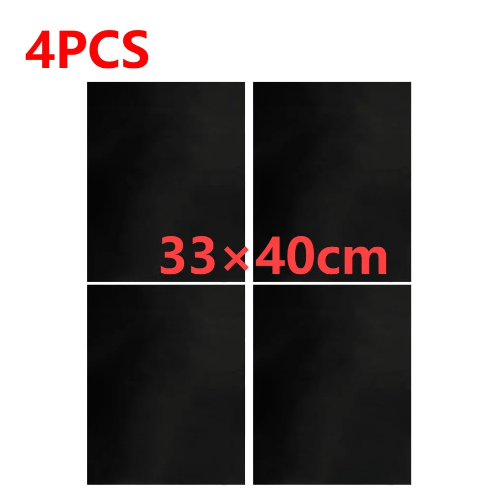 BBQ Grill Mat, Reusable Non-Stick Glass Fibre Fabric Liner, 33x40cm or 50x40cm - 4PCS 33x40cm
