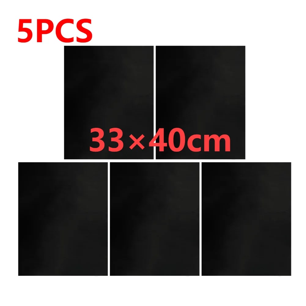 BBQ Grill Mat, Reusable Non-Stick Glass Fibre Fabric Liner, 33x40cm or 50x40cm - 5PCS 33x40cm