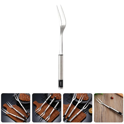 U-Shaped Stainless Steel BBQ Meat Fork, 29.5cm
