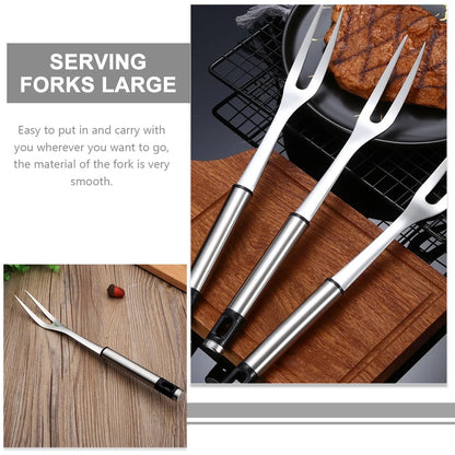 U-Shaped Stainless Steel BBQ Meat Fork, 29.5cm