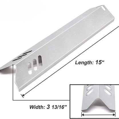 Stainless Steel Gas Grill Replacement Burner Assembly and Heat Shield Options