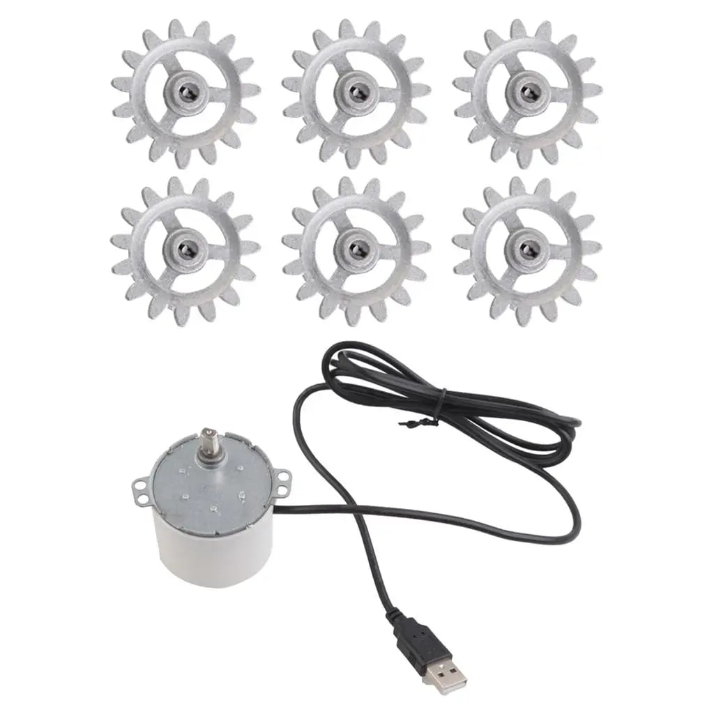 Metal BBQ Grill Motor with 5V USB Cable and Replacement Gears