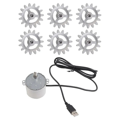 Metal BBQ Grill Motor with 5V USB Cable and Replacement Gears