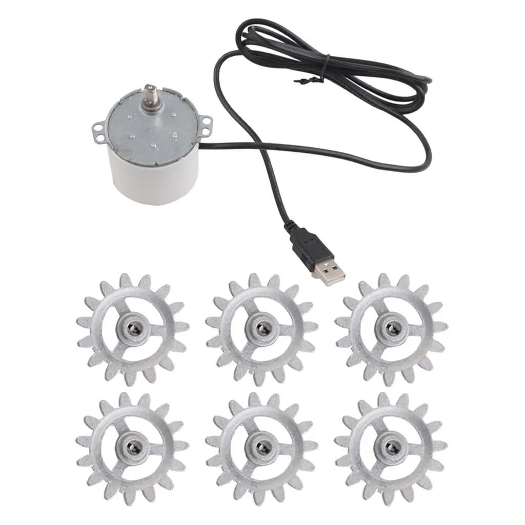 Metal BBQ Grill Motor with 5V USB Cable and Replacement Gears