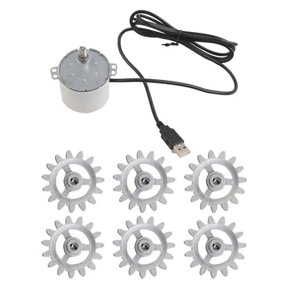 Metal BBQ Grill Motor with 5V USB Cable and Replacement Gears