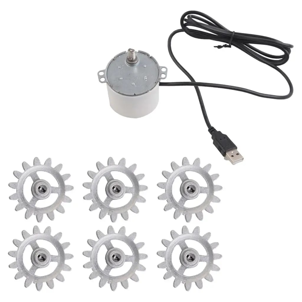 Metal BBQ Grill Motor with 5V USB Cable and Replacement Gears
