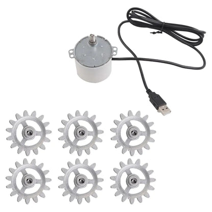 Metal BBQ Grill Motor with 5V USB Cable and Replacement Gears