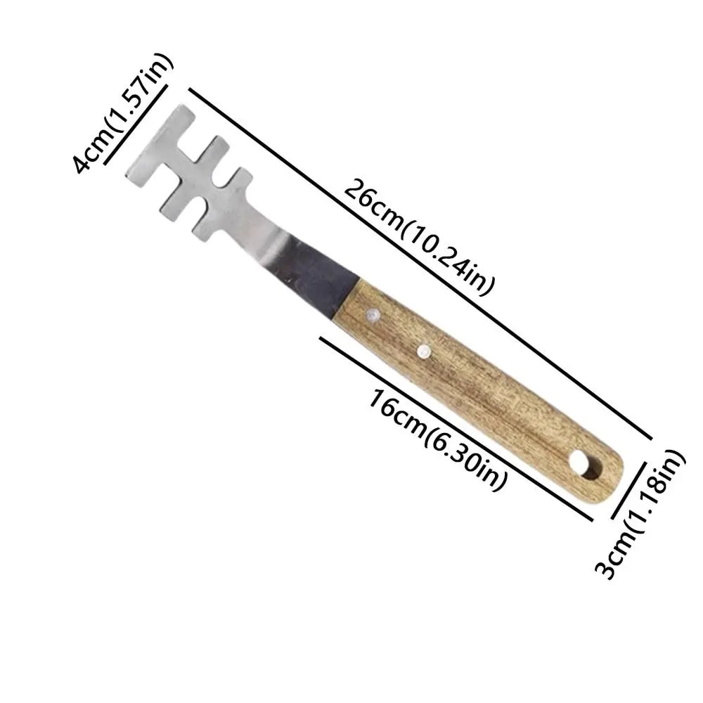 Grill Grate Lifter 26cm Stainless Steel BBQ Tool with Wooden Handle