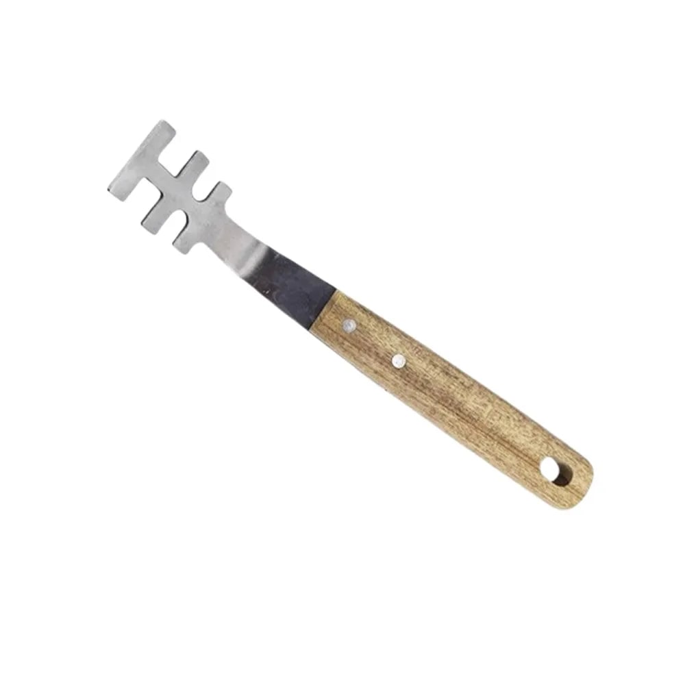 Grill Grate Lifter 26cm Stainless Steel BBQ Tool with Wooden Handle