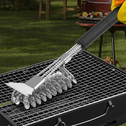 Metal BBQ Grill Brush and Scraper with Galvanized Finish, 4 Options