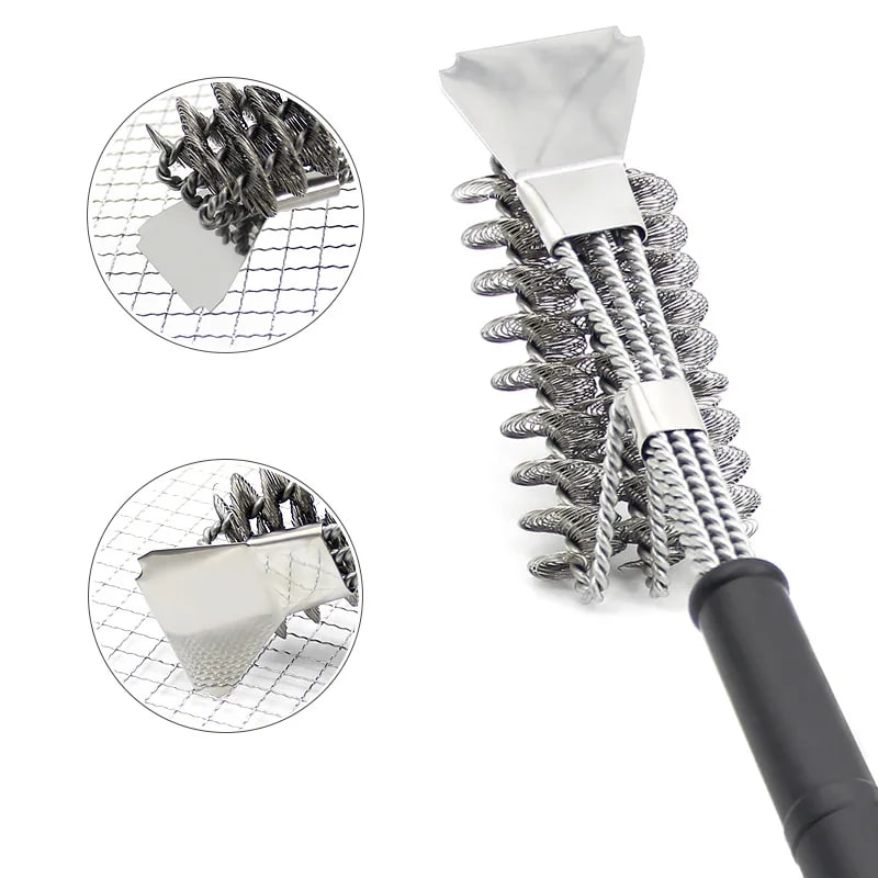 Metal BBQ Grill Brush and Scraper with Galvanized Finish, 4 Options