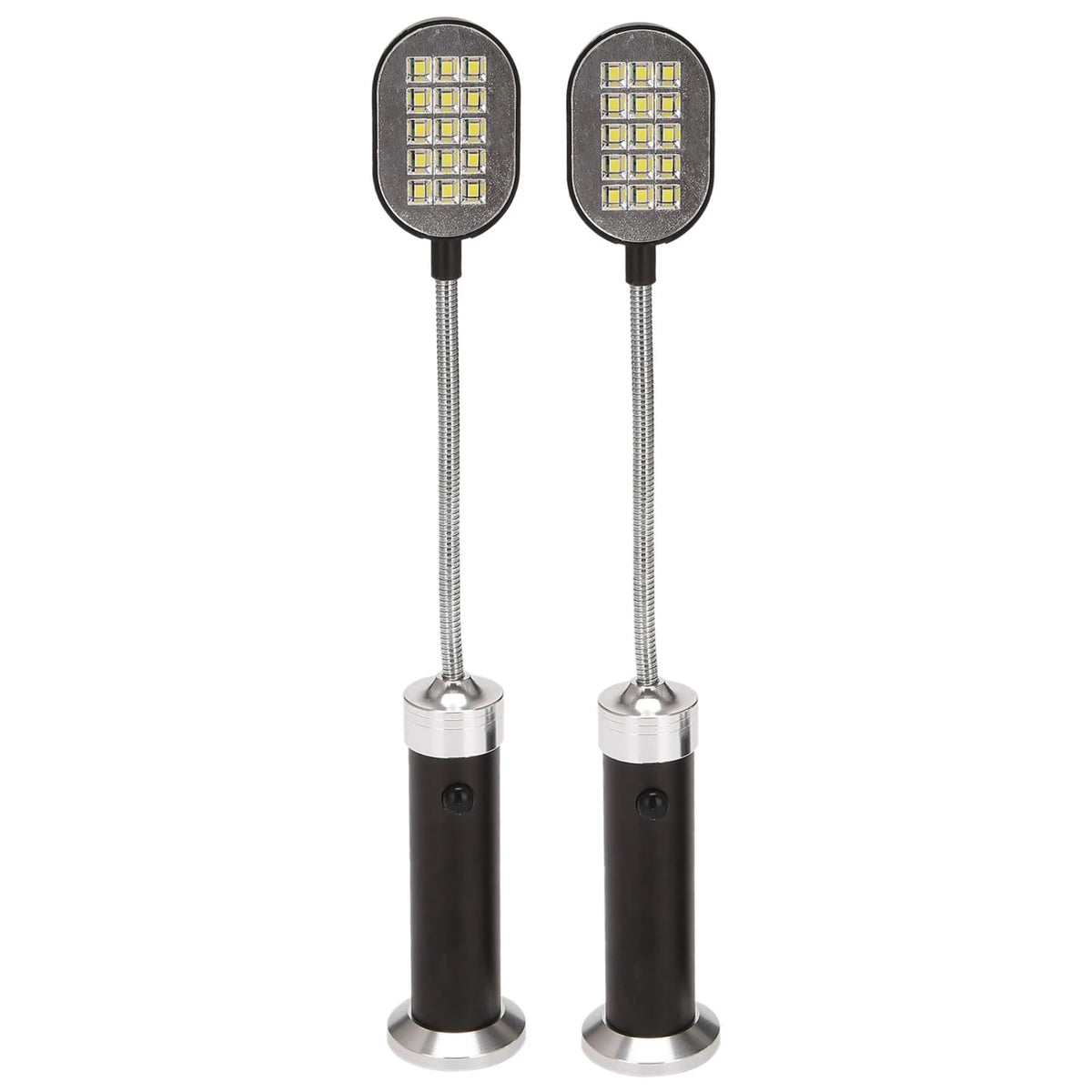 LED Barbecue Grill Light with Magnetic Base, Flexible Gooseneck, Black, Pack of 2