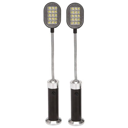 LED Barbecue Grill Light with Magnetic Base, Flexible Gooseneck, Black, Pack of 2