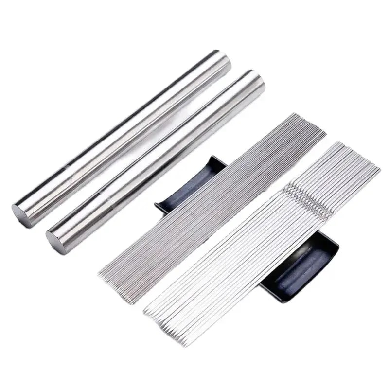 50-Piece Metal BBQ Skewers with Tube, 30cm Round or Flat