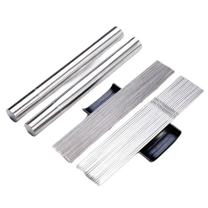 50-Piece Metal BBQ Skewers with Tube, 30cm Round or Flat
