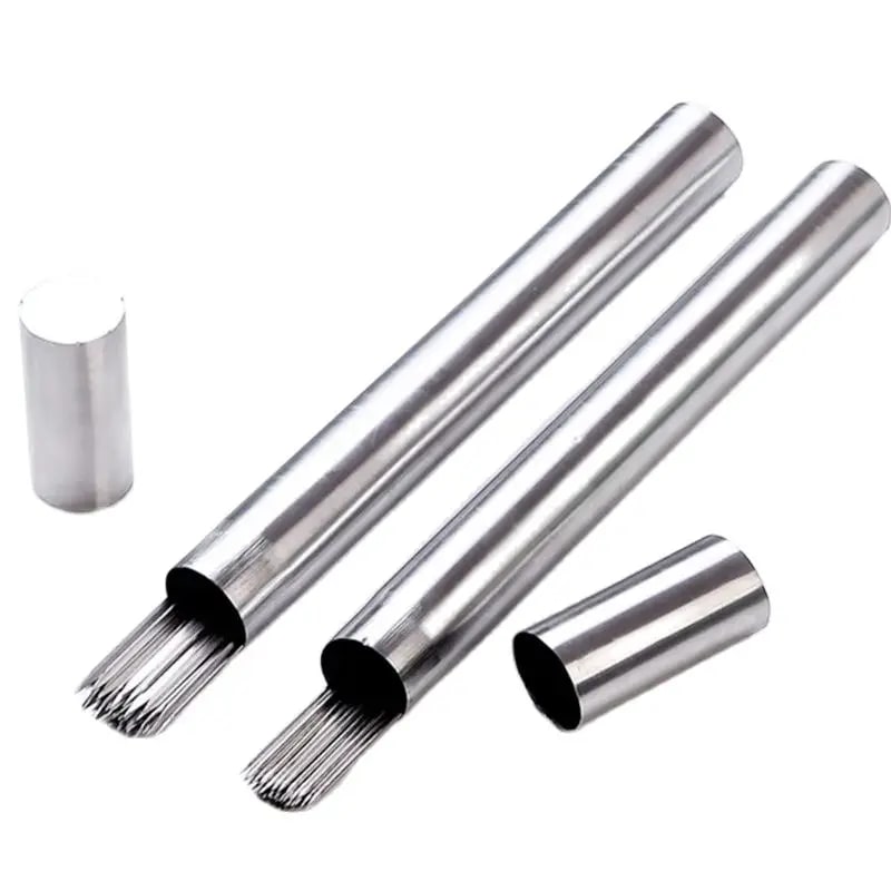 50-Piece Metal BBQ Skewers with Tube, 30cm Round or Flat