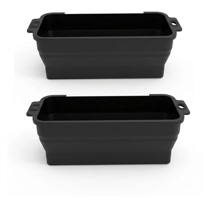 Foldable Silicone BBQ Grease Liner Tray, Reusable Drip Cup Insert, 21.5cm - 2 black