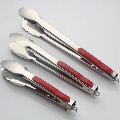 ASHAIE Stainless Steel BBQ Tongs for Grilling, Salad and Bread, 22cm to 34cm