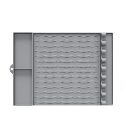 Silicone BBQ Tool Mat 425 x 298 x 28mm, Heat-Resistant Oil-Proof Grill Organiser