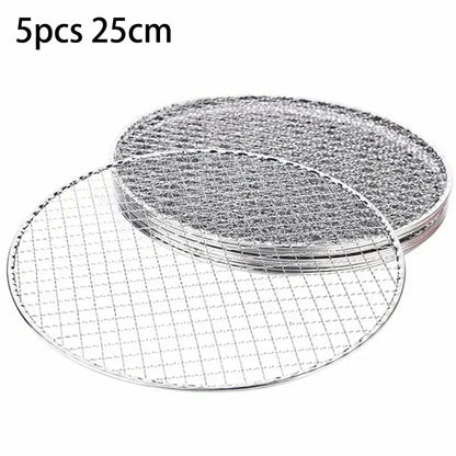 Round Metal Mesh BBQ Grill Racks, 5 Pack, 25cm, 28cm or 33cm - 25CM