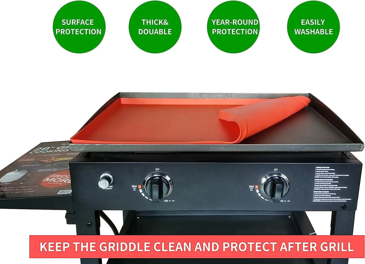 Silicone BBQ Baking Mat, Non-Stick Griddle Cover, 17, 22, 28 or 36 Inch