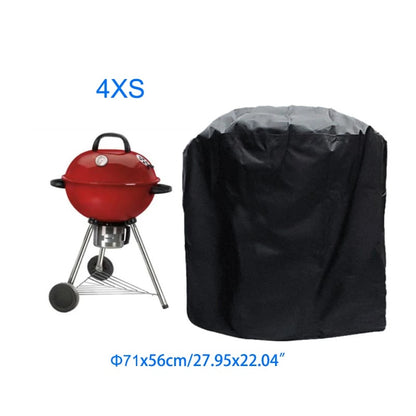 Black Waterproof BBQ Grill Cover, Dustproof Outdoor Barbecue Cover, Multiple Sizes - 71X71X56CM
