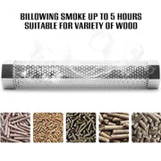 304 Stainless Steel Smoking Tube for Hot or Cold BBQ Smoking, 6 or 12 Inch