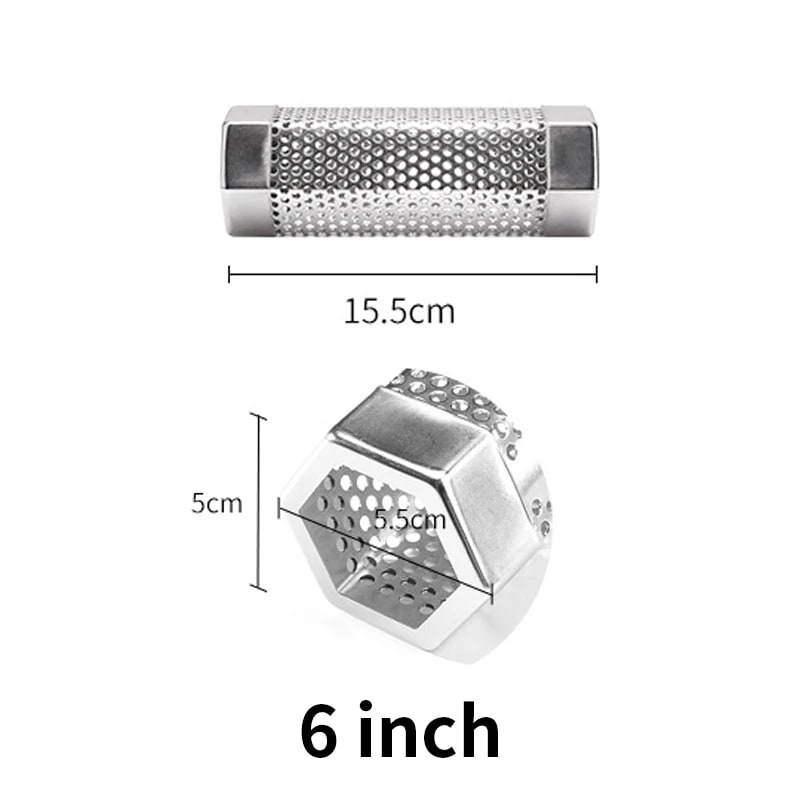 304 Stainless Steel Smoking Tube for Hot or Cold BBQ Smoking, 6 or 12 Inch - 6 inch