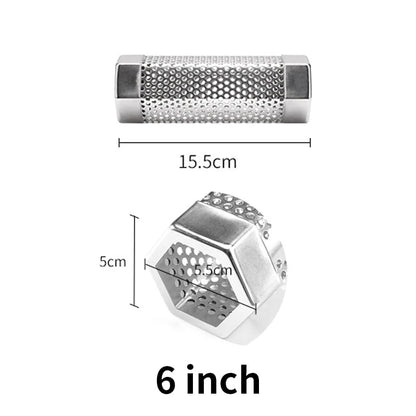 304 Stainless Steel Smoking Tube for Hot or Cold BBQ Smoking, 6 or 12 Inch - 6 inch