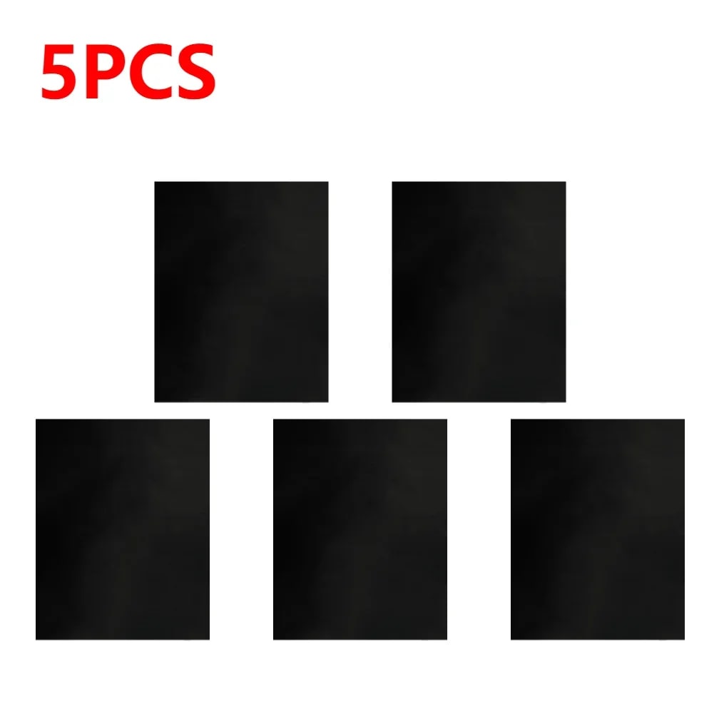 BBQ Grill Mat Teflon Non-Stick Black, 40 x 33cm, Multiple Pack Sizes - 5PCS 50X40cm