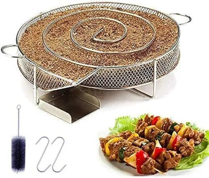 Stainless Steel Cold Smoke Generator for BBQ Smokers, Silver, Multiple Sizes - 17x15x5cm