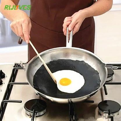 RLJLIVES Round Non-Stick Cooking Mats 24cm Black, 2 Pack