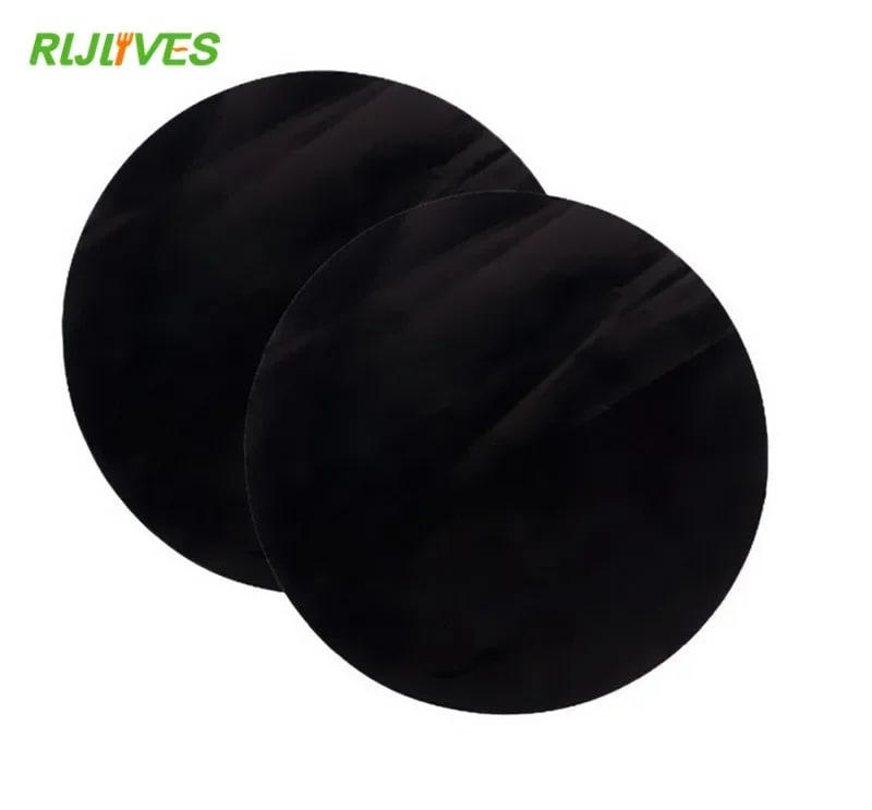 RLJLIVES Round Non-Stick Cooking Mats 24cm Black, 2 Pack