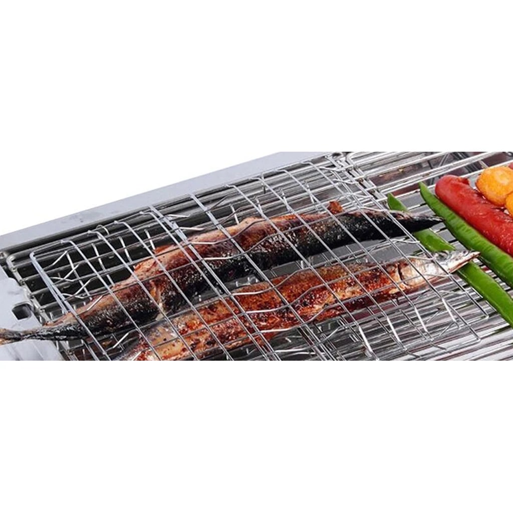 Portable Stainless Steel BBQ Grilling Basket for Fish, Vegetables and More, 20 x 40cm