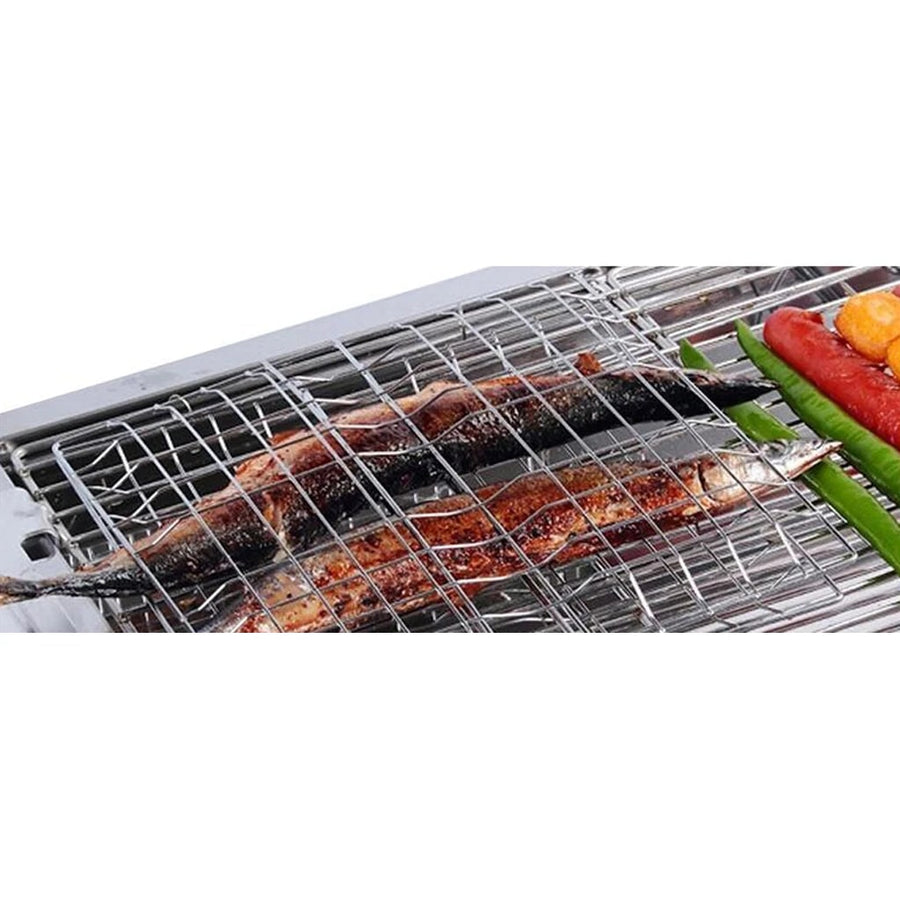 Portable Stainless Steel BBQ Grilling Basket for Fish, Vegetables and More, 20 x 40cm